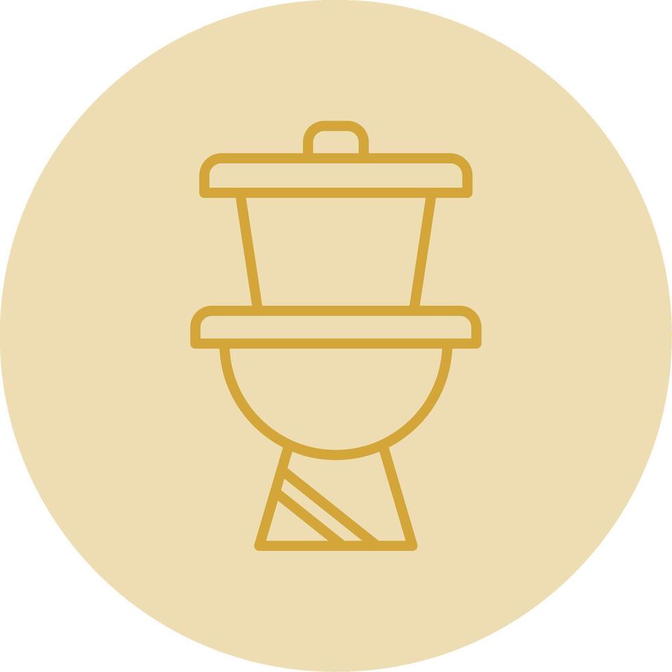 Wc Line Yellow Circle Icon vector