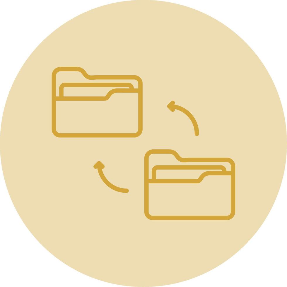 Folder Line Yellow Circle Icon vector