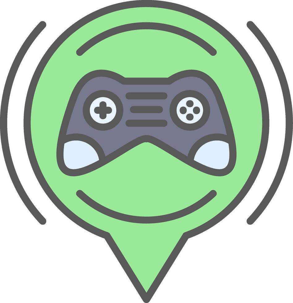 Gamer Line Filled Light Icon vector