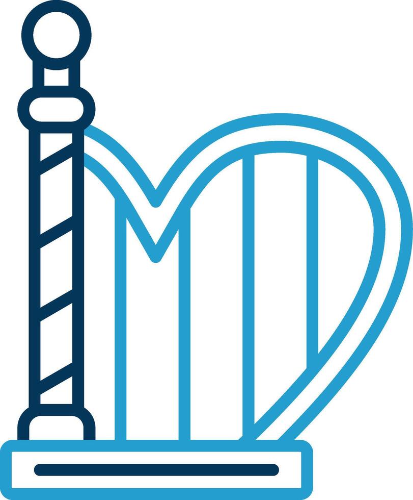 Harp Line Blue Two Color Icon vector