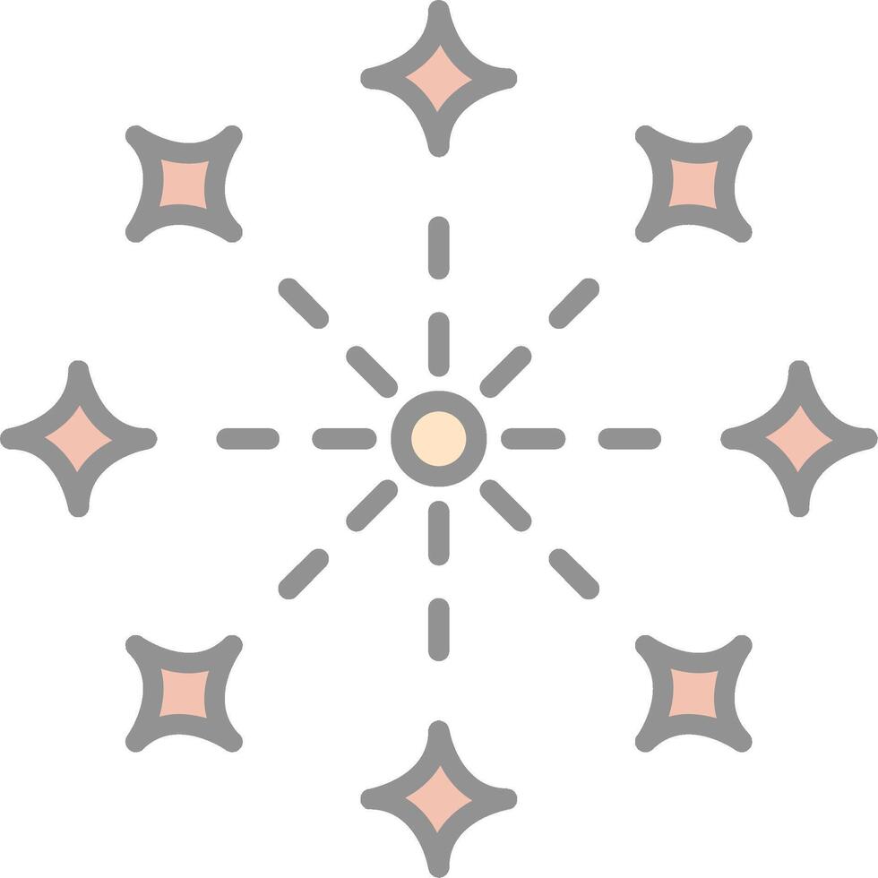 Firework Line Filled Light Icon vector