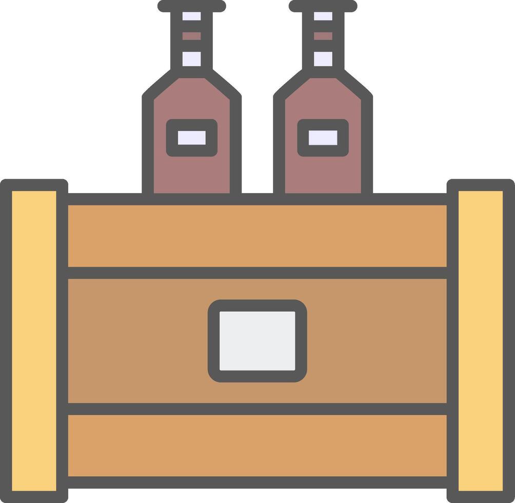 Beer Box Line Filled Light Icon vector