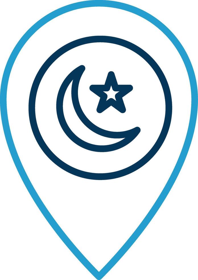 Flag Line Blue Two Color Icon vector