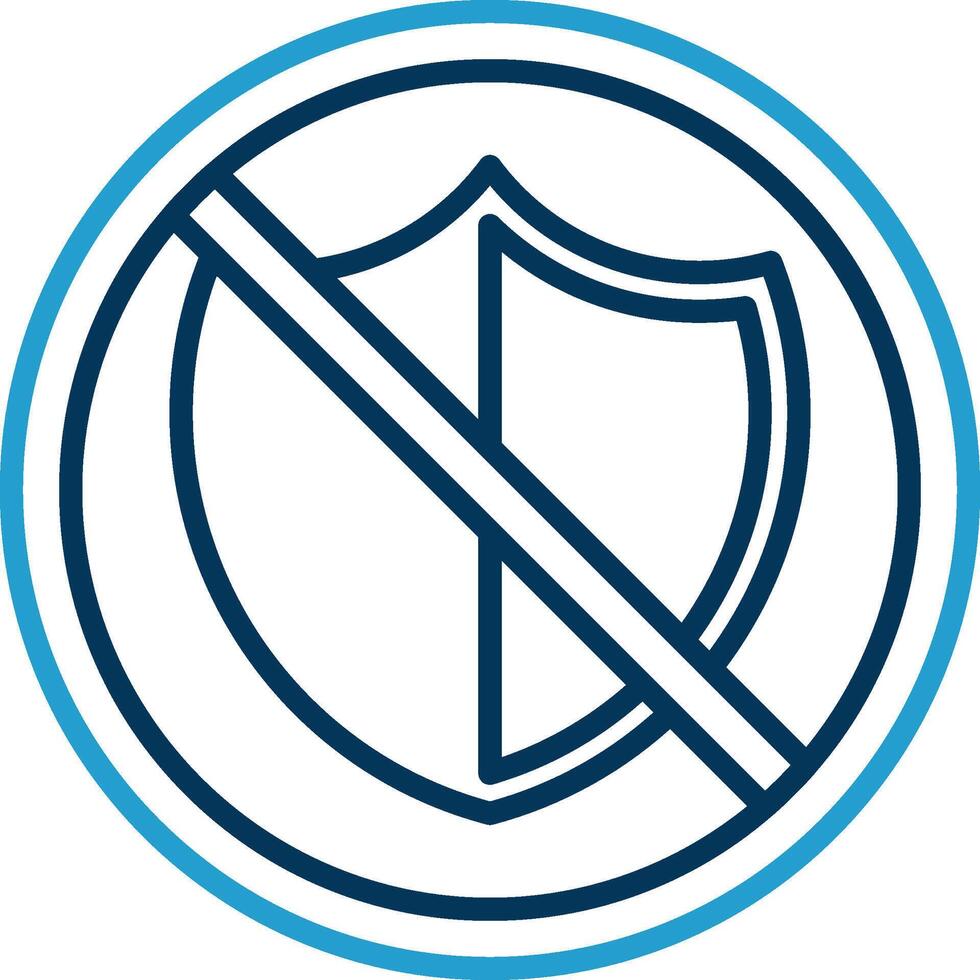 No Security Line Blue Two Color Icon vector