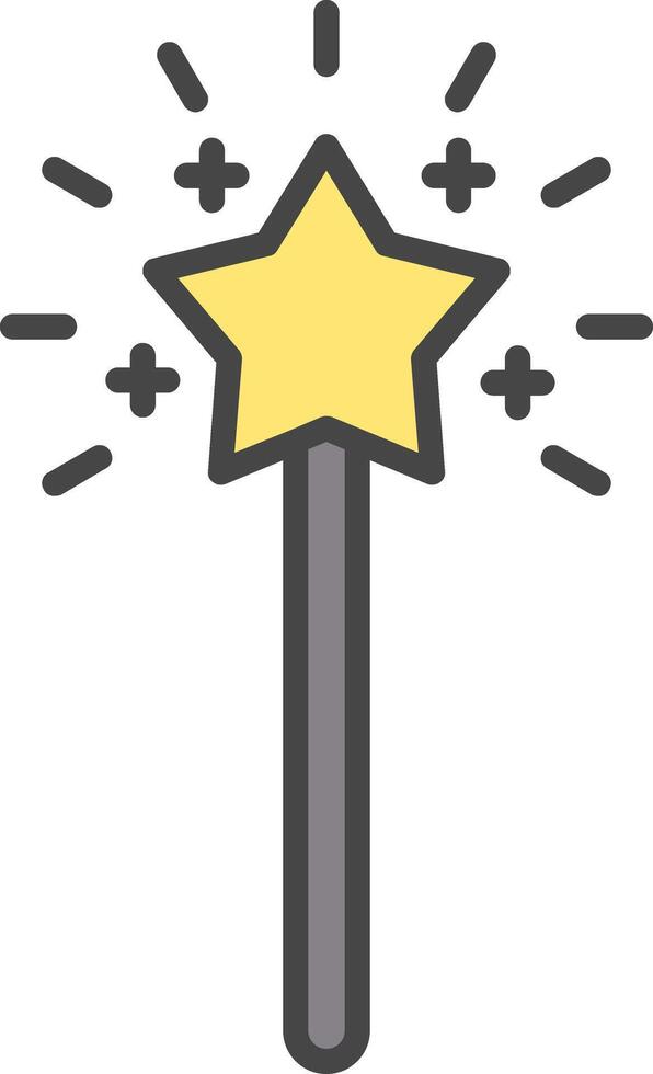 Magic Wand Line Filled Light Icon vector