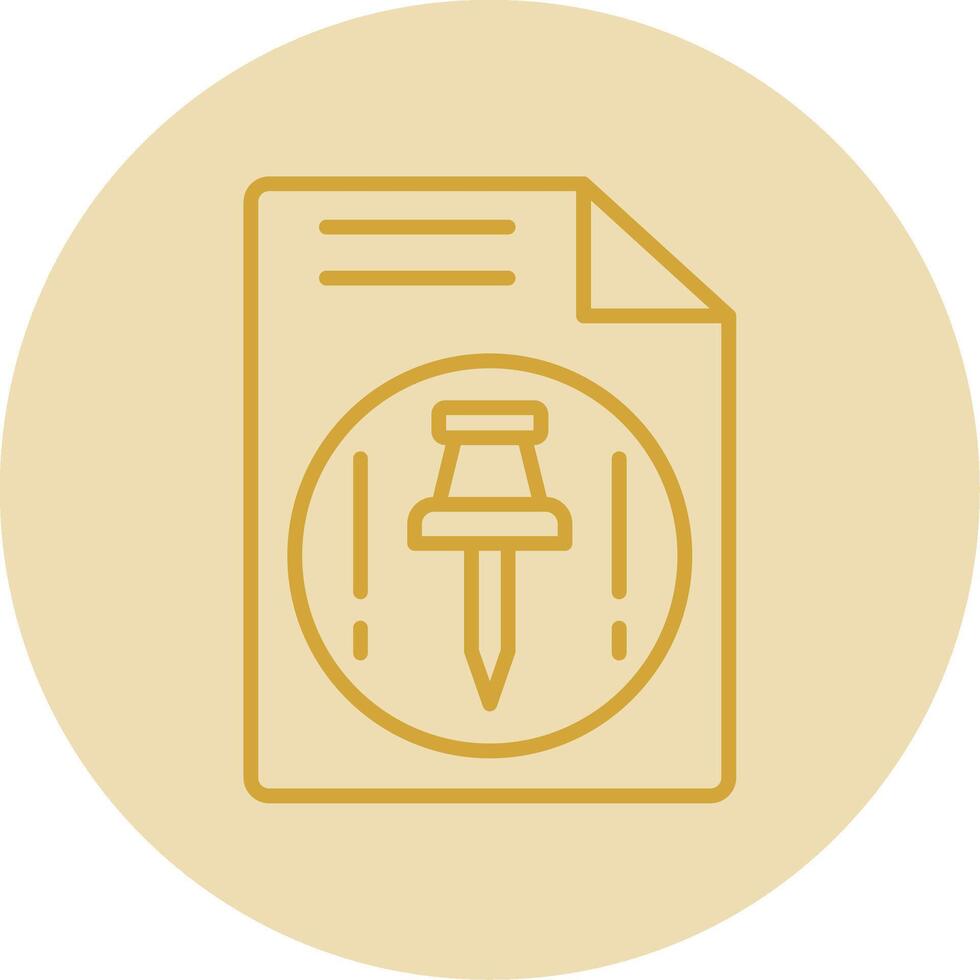 Push Line Yellow Circle Icon vector