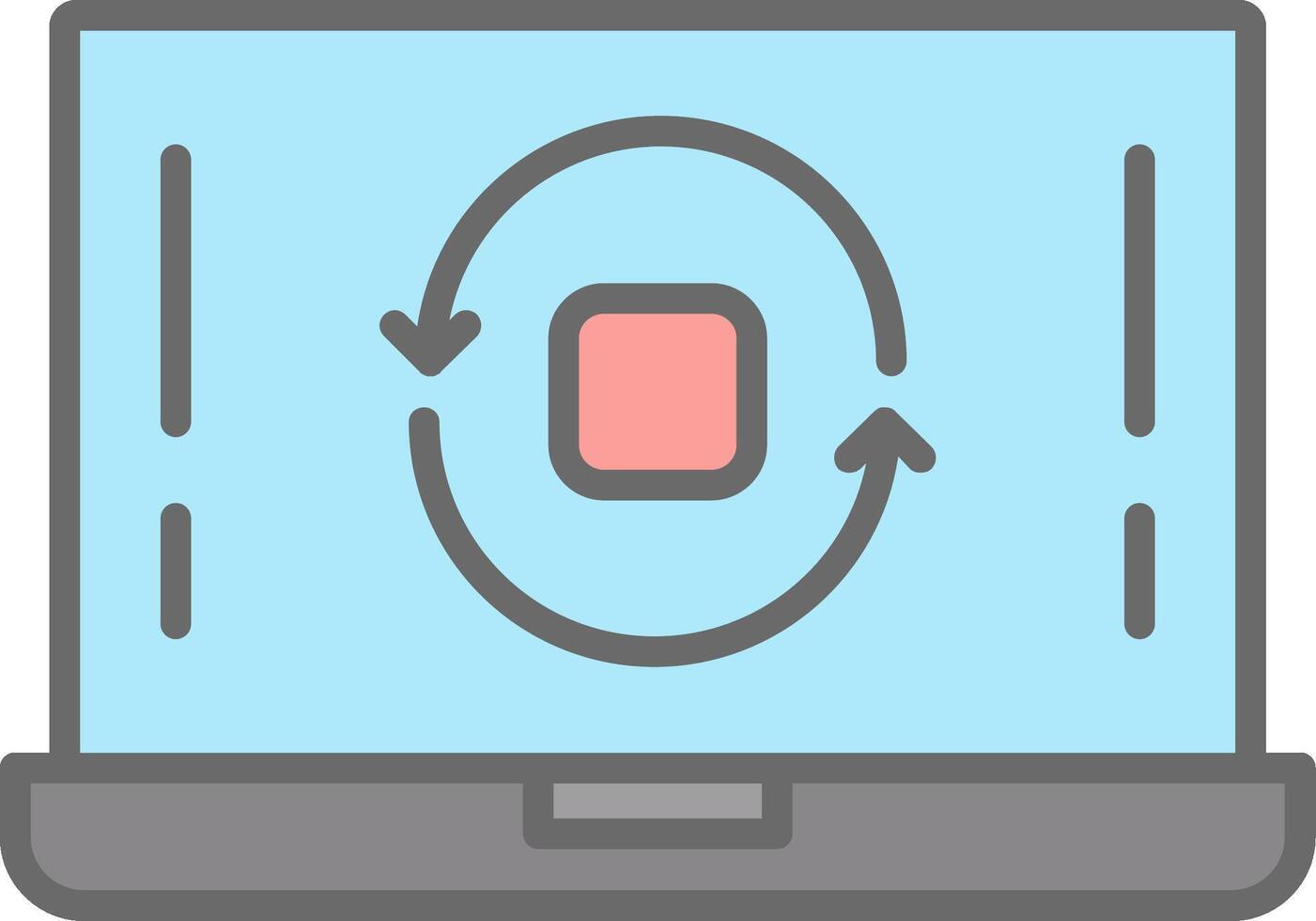 Replay Line Filled Light Icon vector