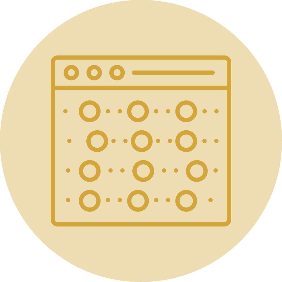 Recognition Line Yellow Circle Icon vector