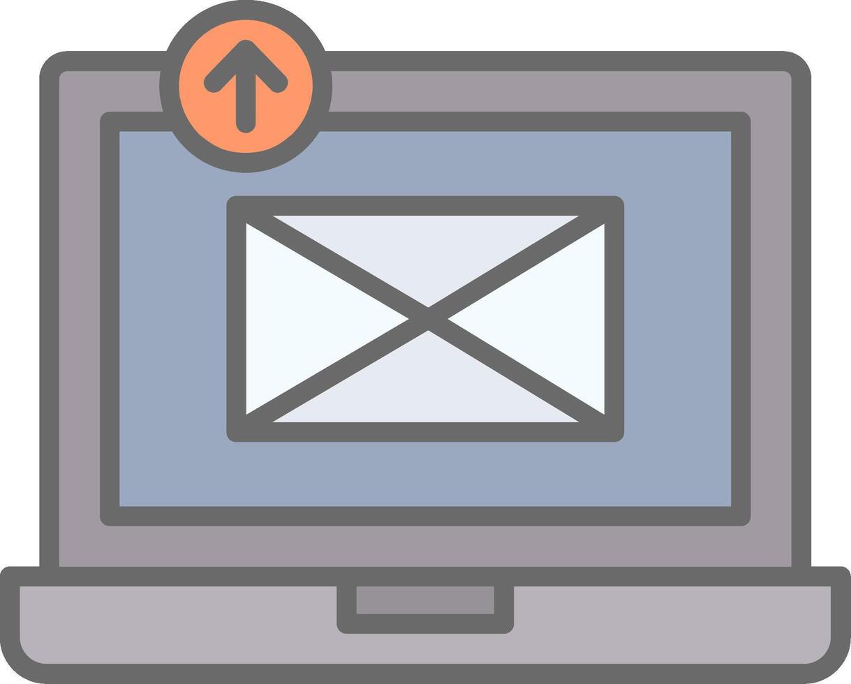 Sending Email Line Filled Light Icon vector