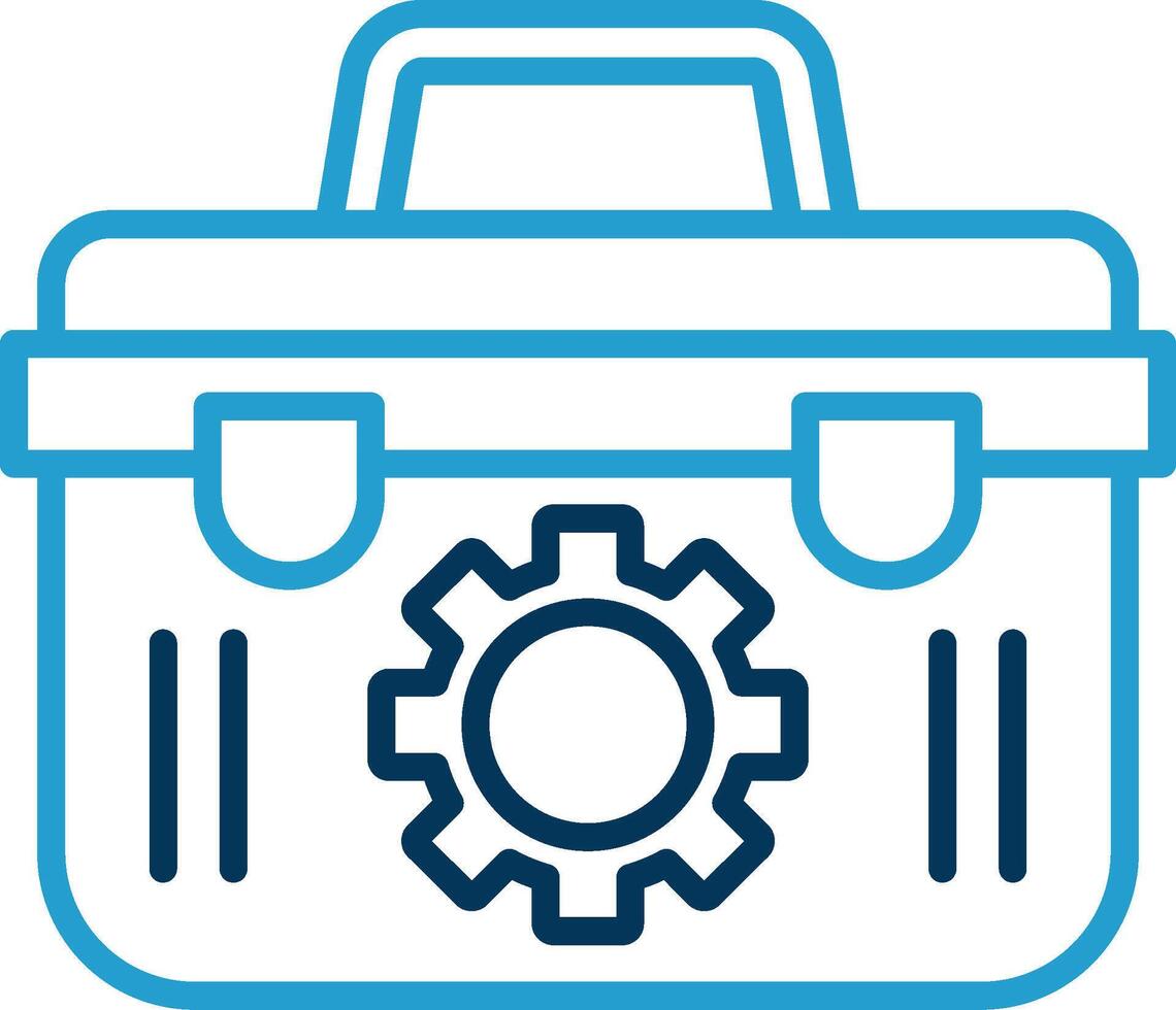 Toolbox Line Blue Two Color Icon vector