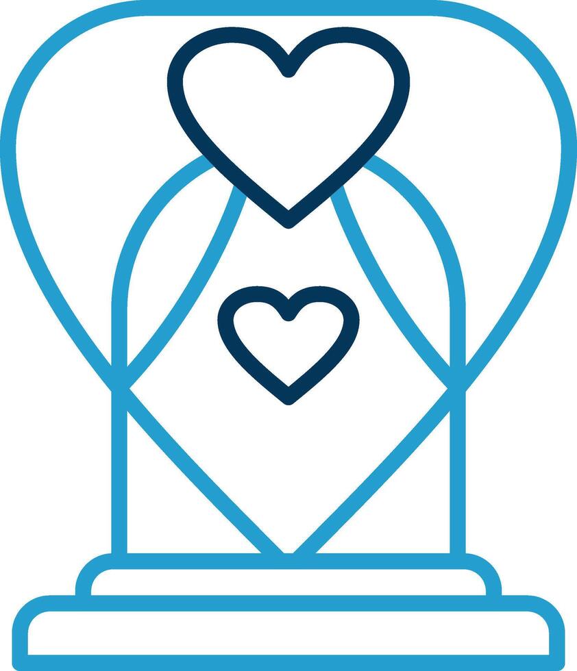 Wedding Arch Line Blue Two Color Icon vector