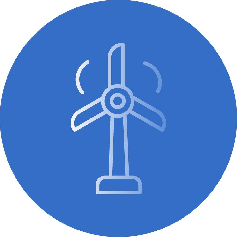 Wind Turbine Flat Bubble Icon vector