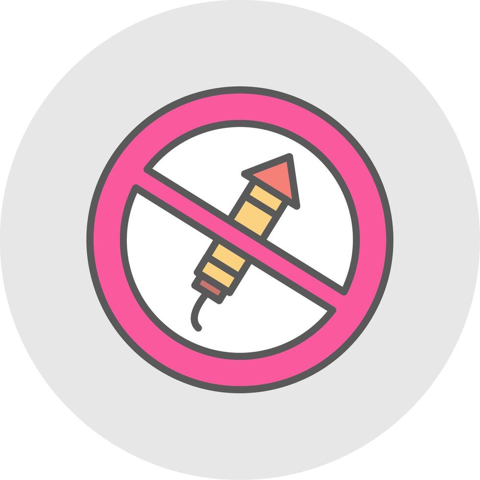 No Firework Line Filled Light Icon vector