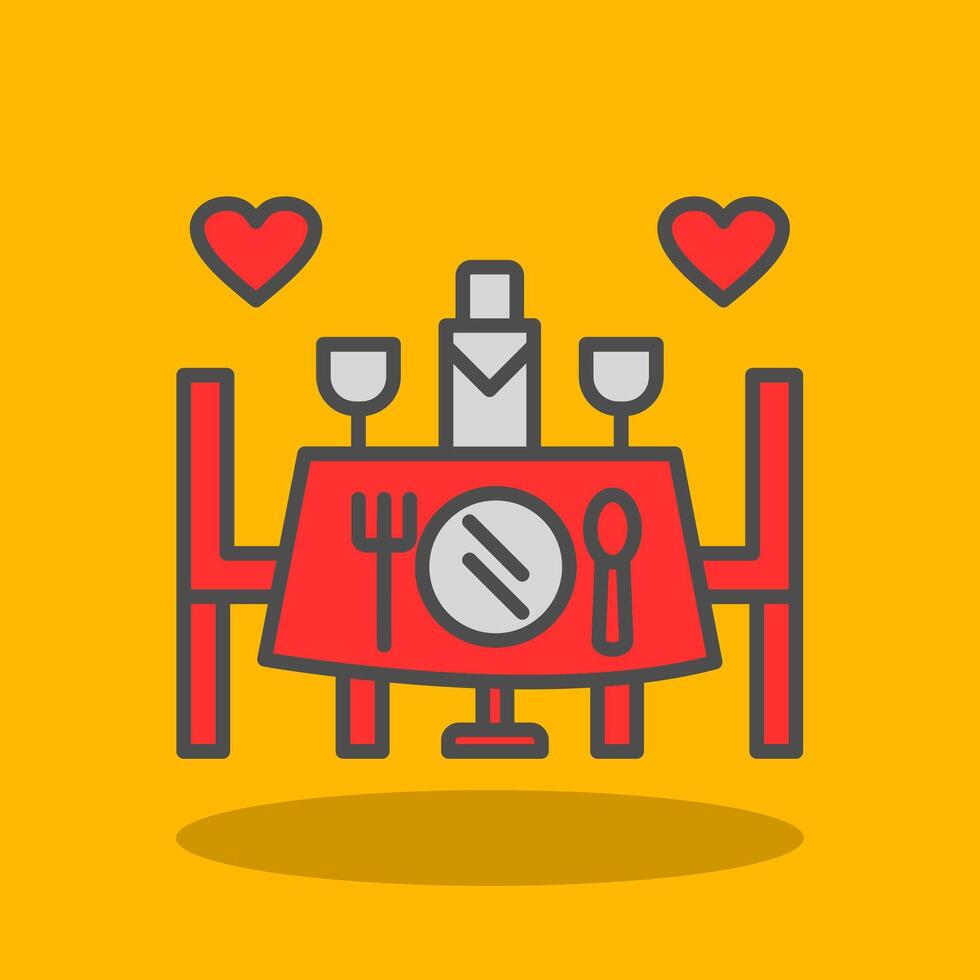 Wedding Dinner Filled Shadow Icon vector