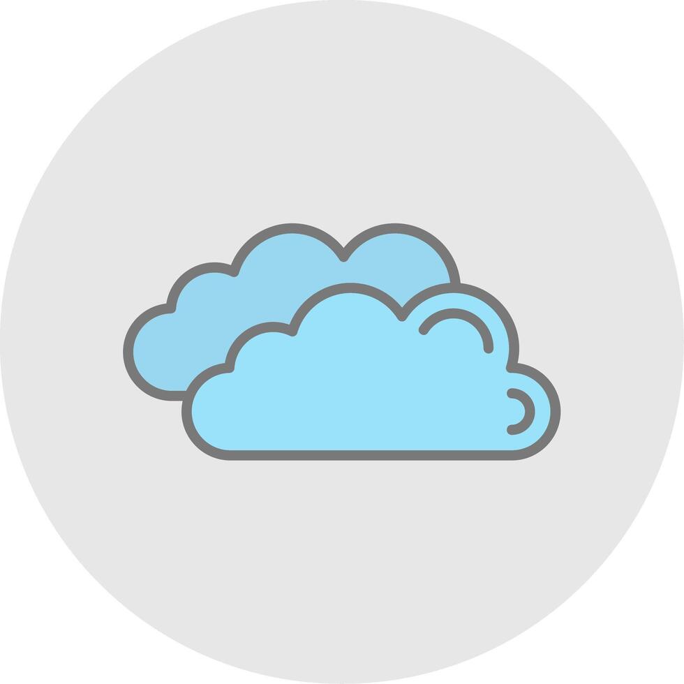 Clouds Line Filled Light Icon vector