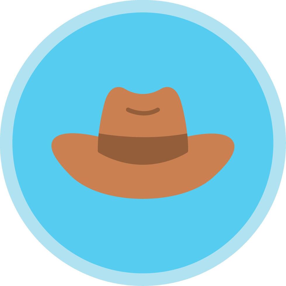 Cowboy Hat Flat Multi Circle Icon vector