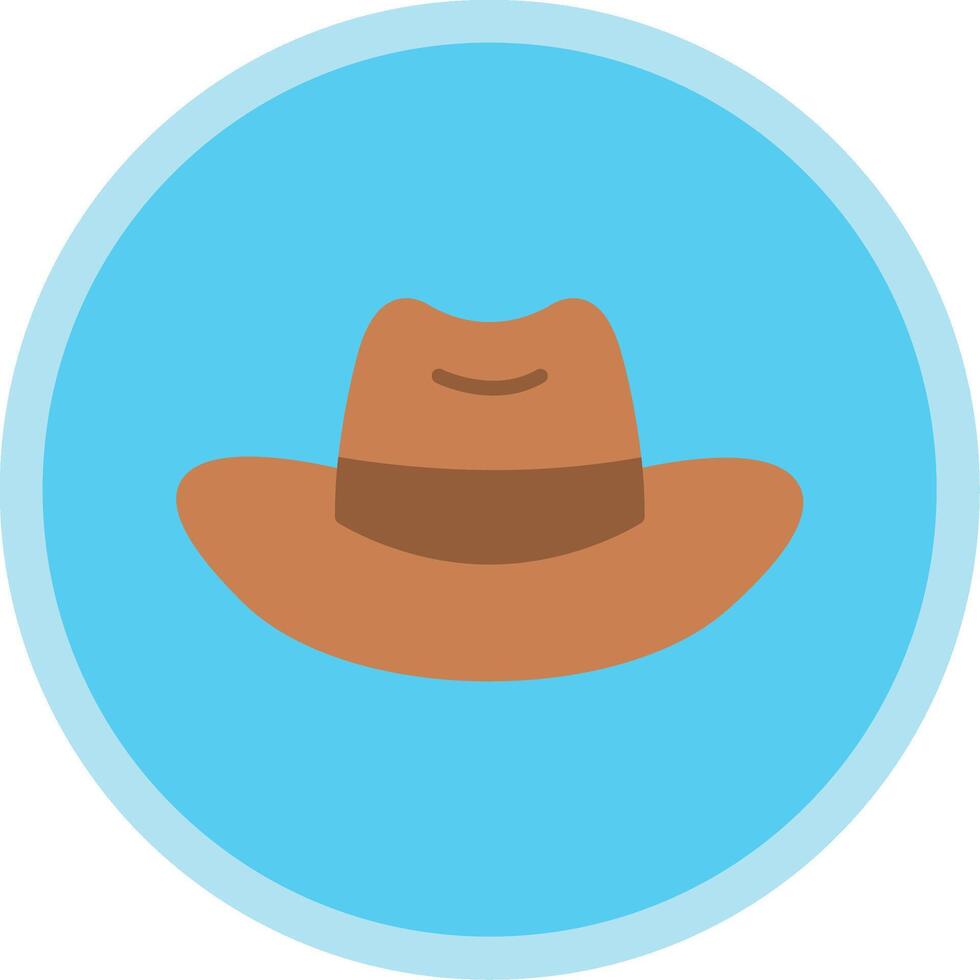 vaquero sombrero plano multi circulo icono vector