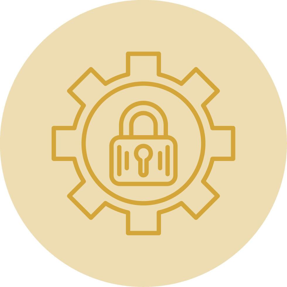Gear Line Yellow Circle Icon vector