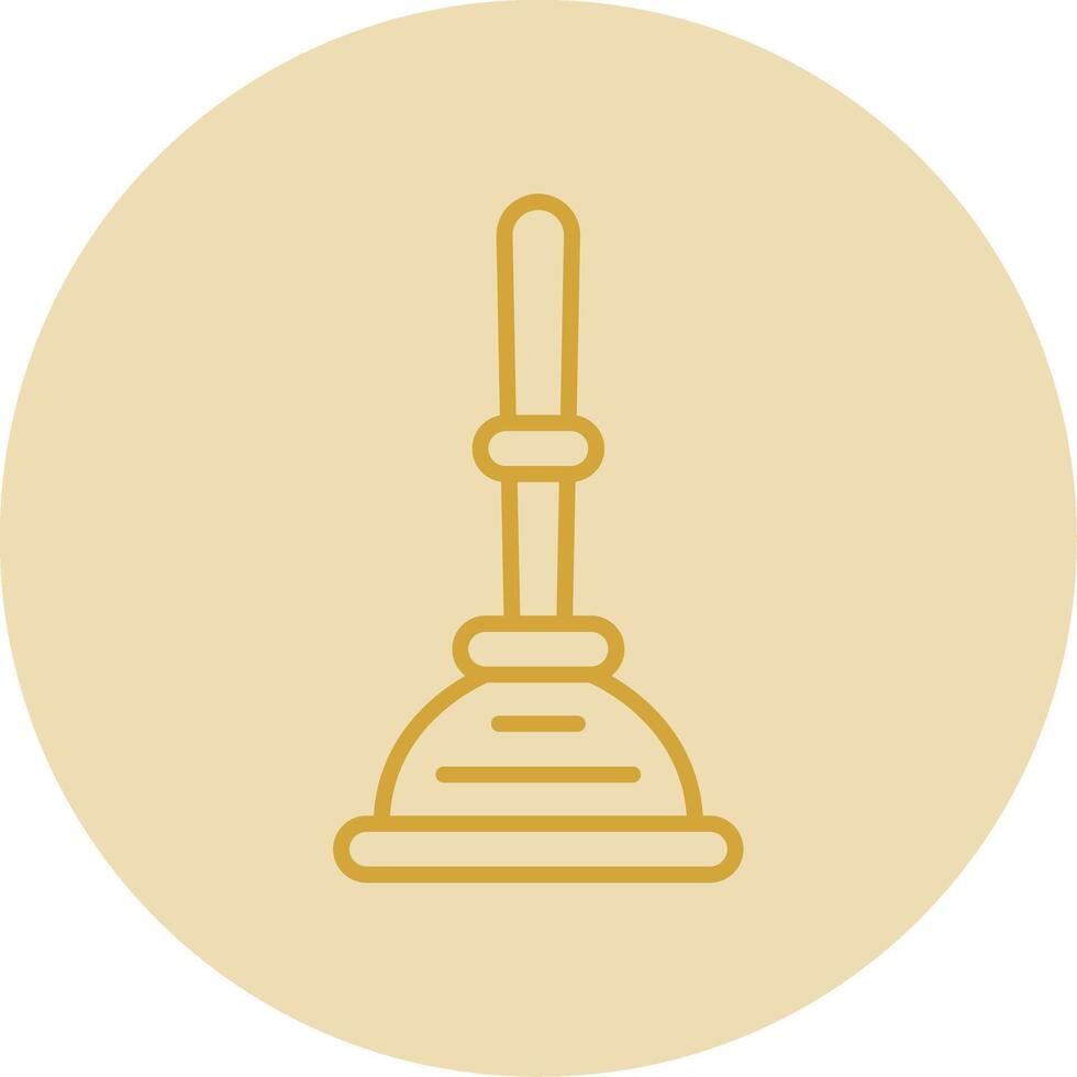 Plunger Line Yellow Circle Icon vector