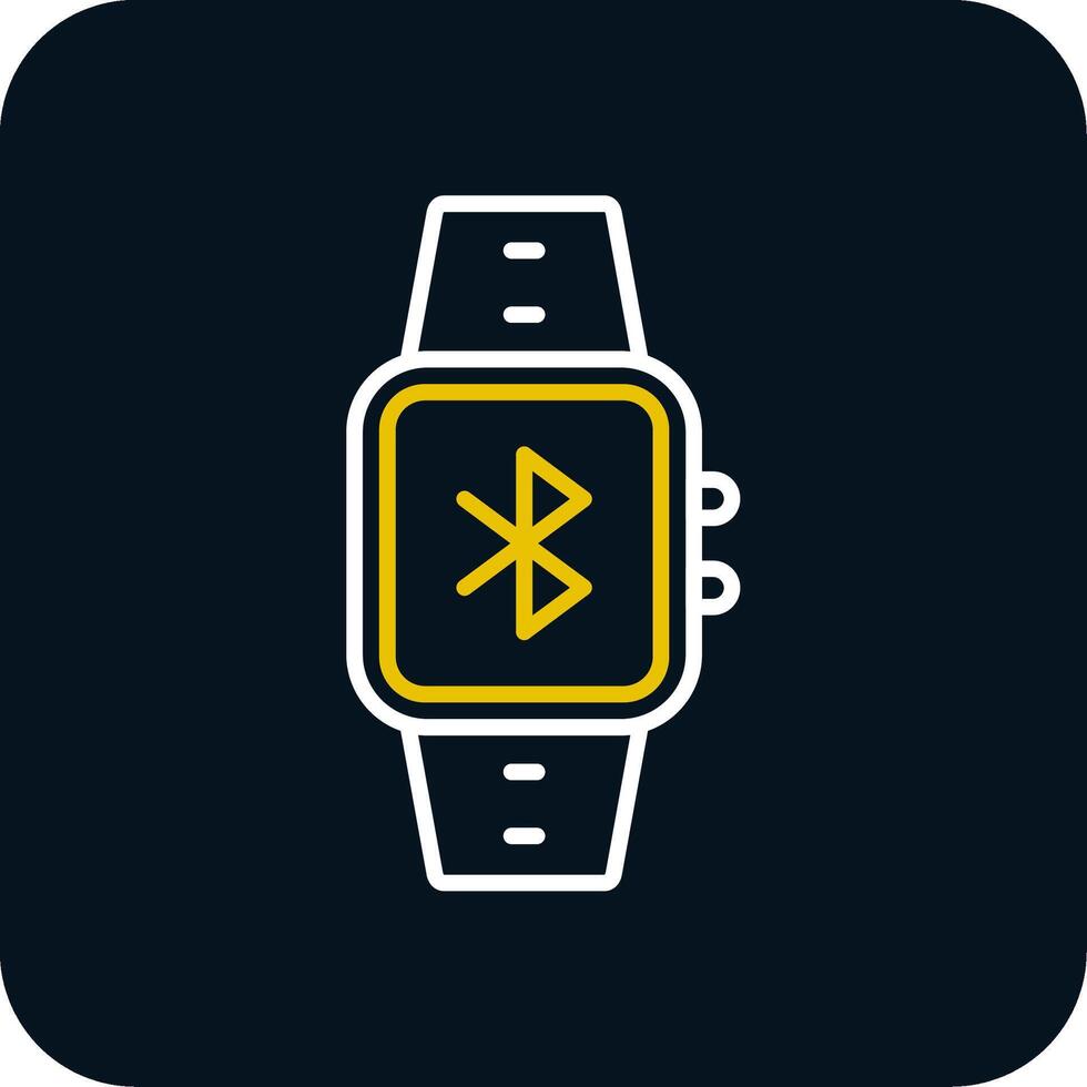 Bluetooth Line Yellow White Icon vector