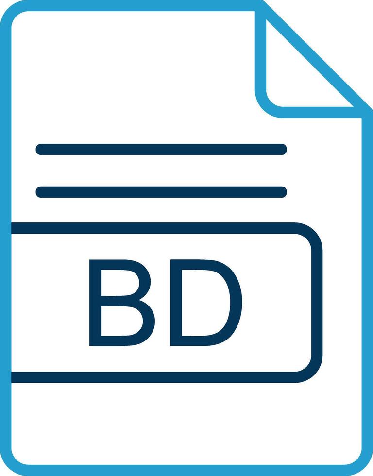 BD File Format Line Blue Two Color Icon vector