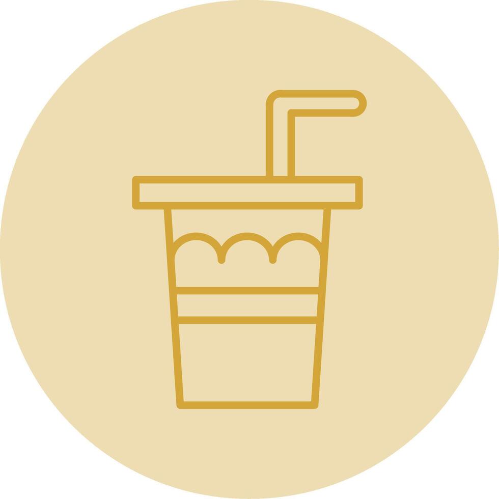 Soda Drink Line Yellow Circle Icon vector