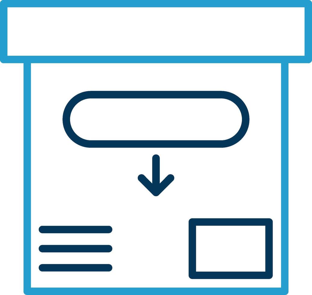 Archive Line Blue Two Color Icon vector