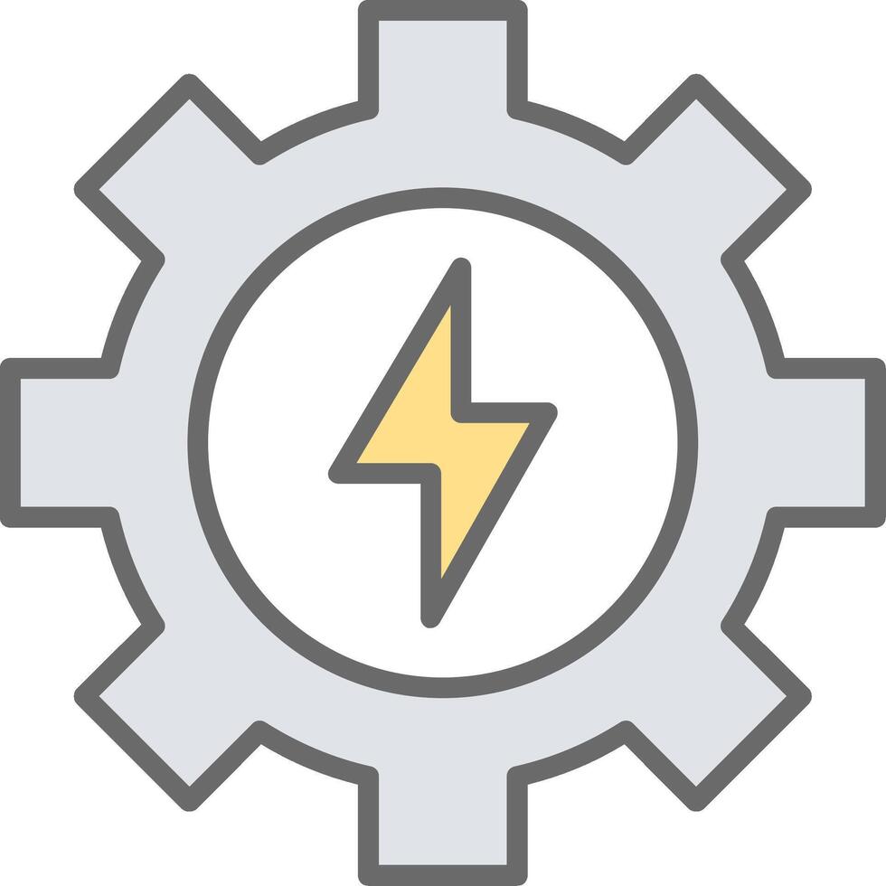 Gear Line Filled Light Icon vector