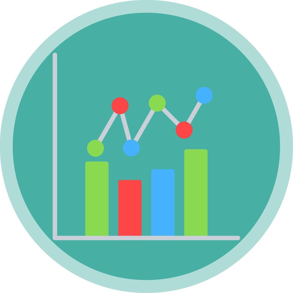 Graphs Flat Multi Circle Icon vector