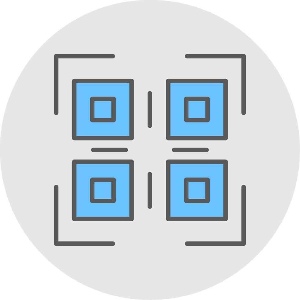Qr Code Line Filled Light Icon vector