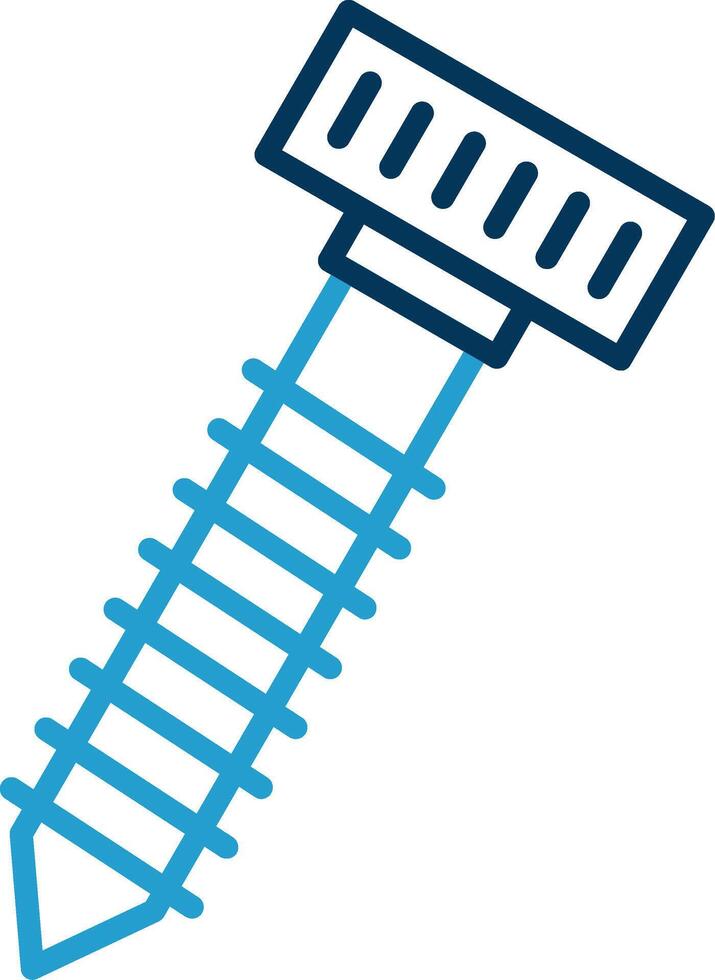Screw Line Blue Two Color Icon vector