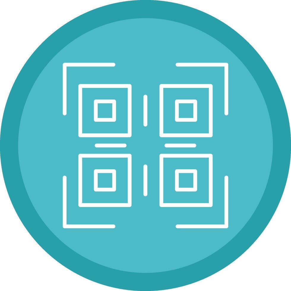 Qr Code Line Multi Circle Icon vector