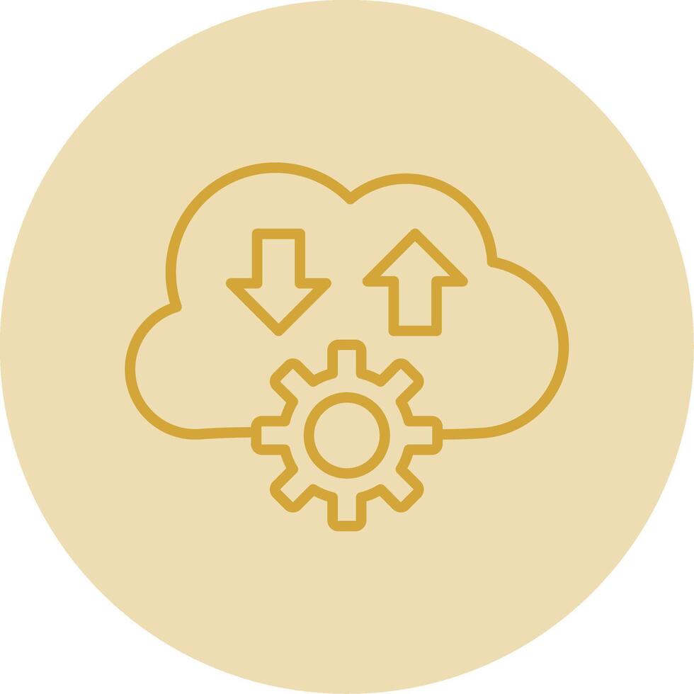 Cloud Line Yellow Circle Icon vector