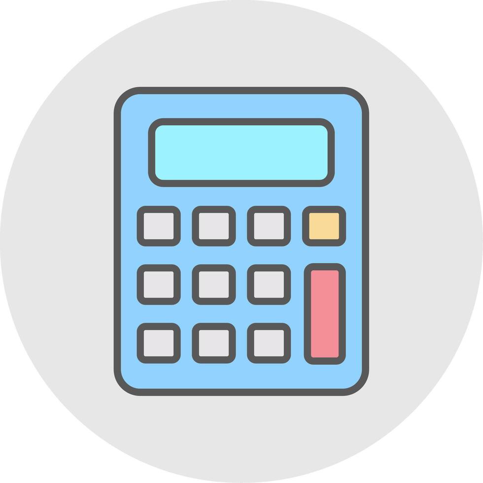 Calculator Line Filled Light Icon vector