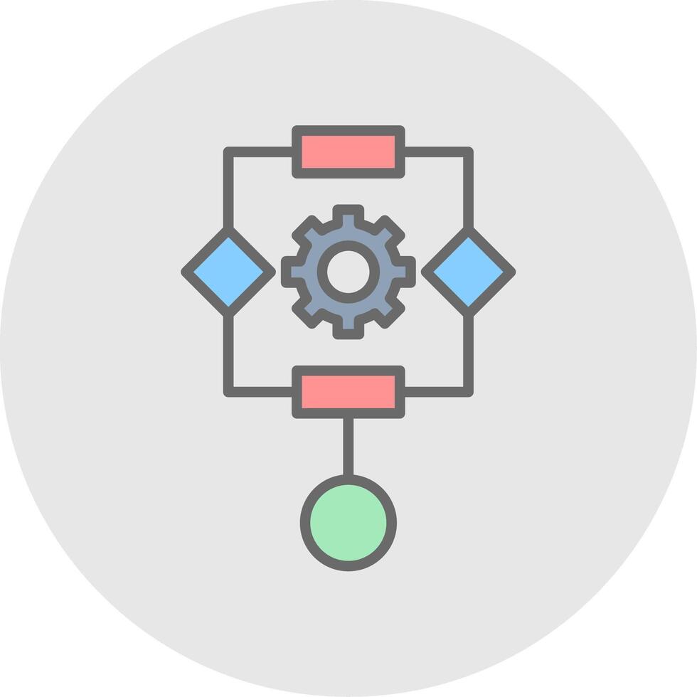 algoritmo línea lleno ligero icono vector