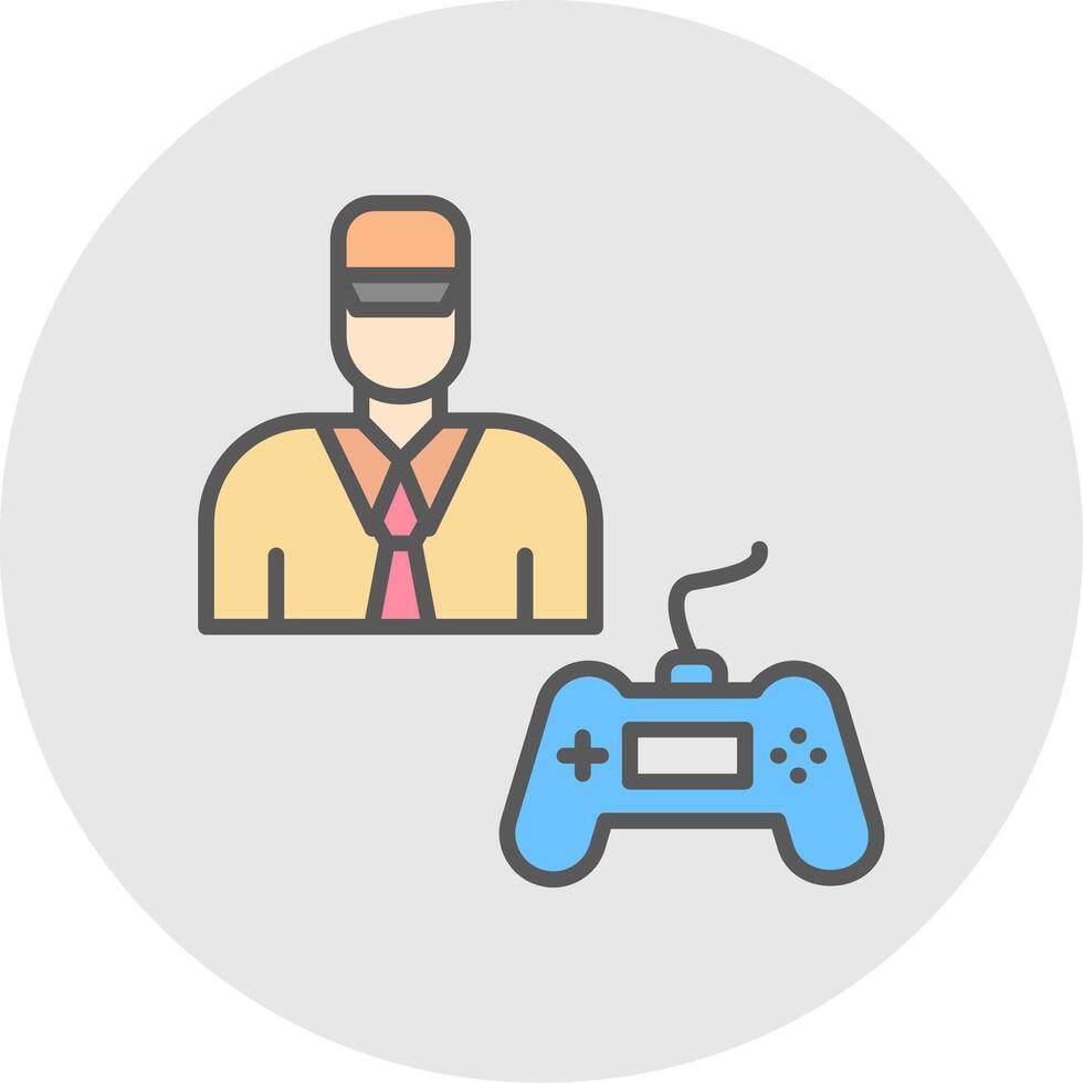 Gamer Line Filled Light Icon vector