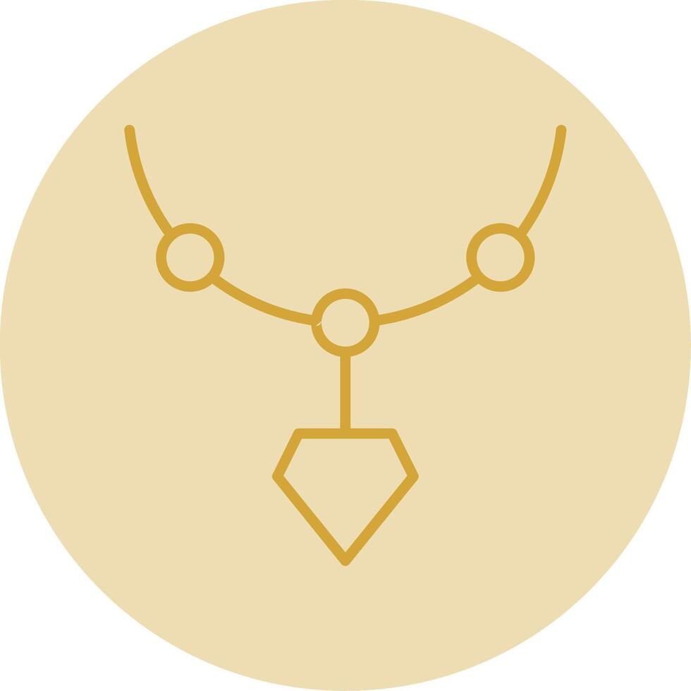 Locket Line Yellow Circle Icon vector