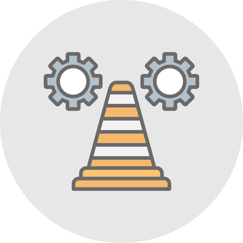 Traffic Cone Line Filled Light Icon vector