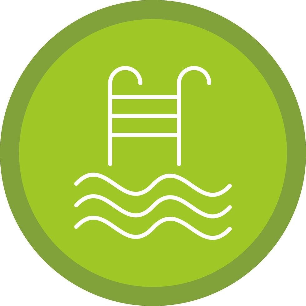 Swimming Pool Line Multi Circle Icon vector