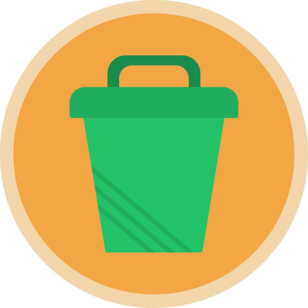 basura lata plano multi circulo icono vector