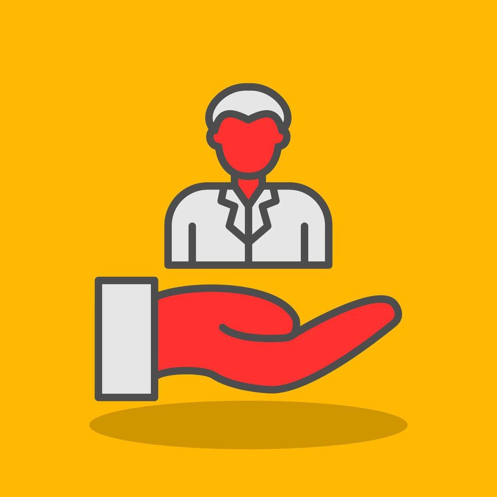 Customer Filled Shadow Icon vector