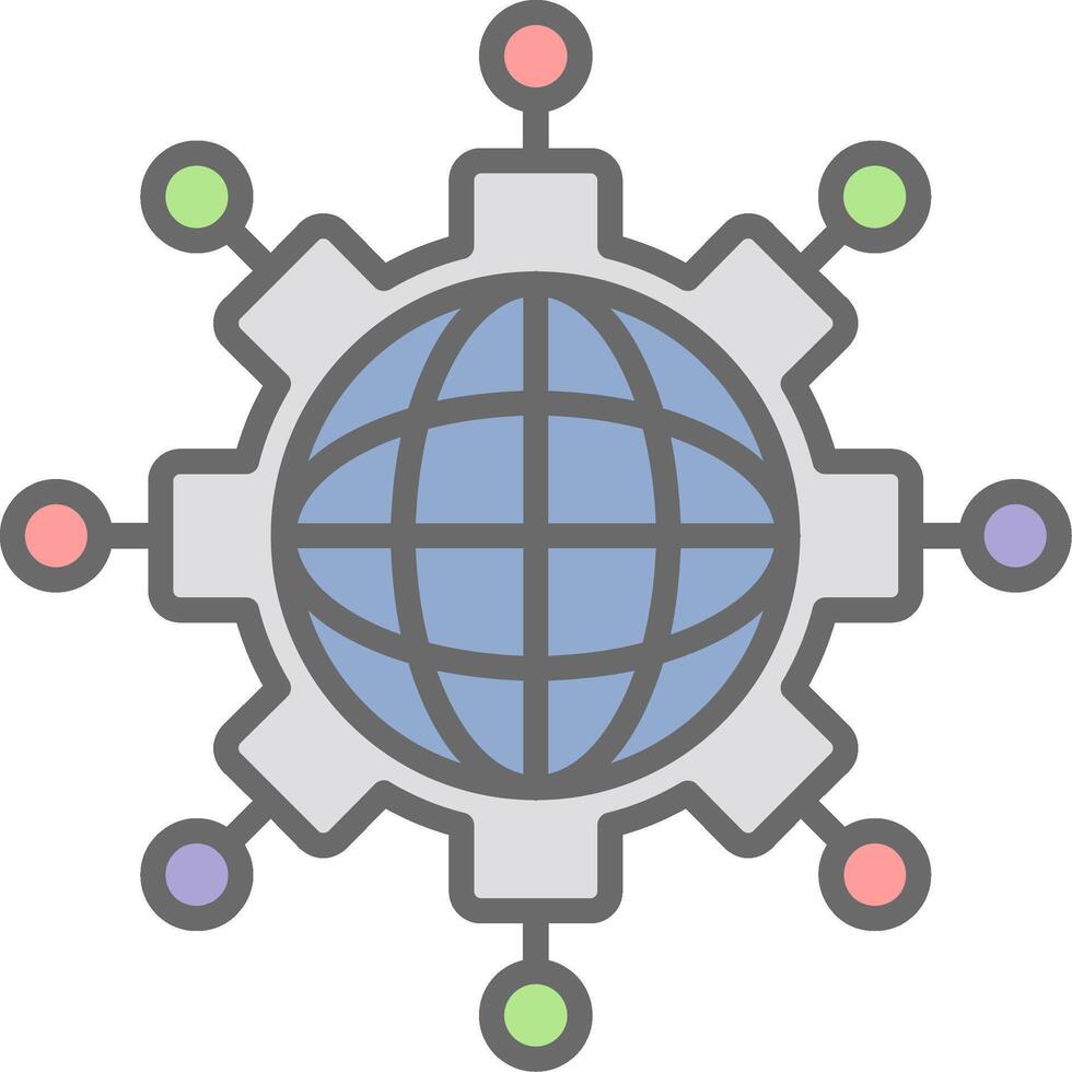 Networking Line Filled Light Icon vector