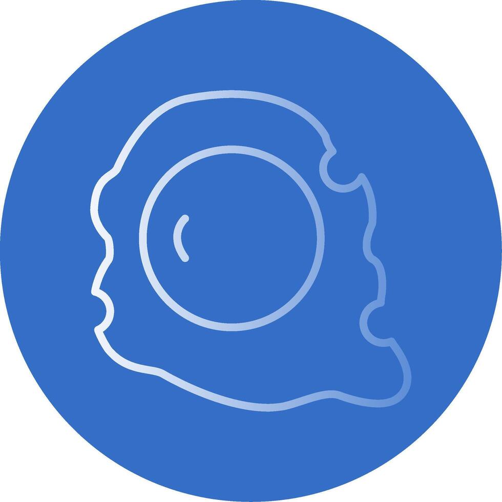 Fried Egg Flat Bubble Icon vector
