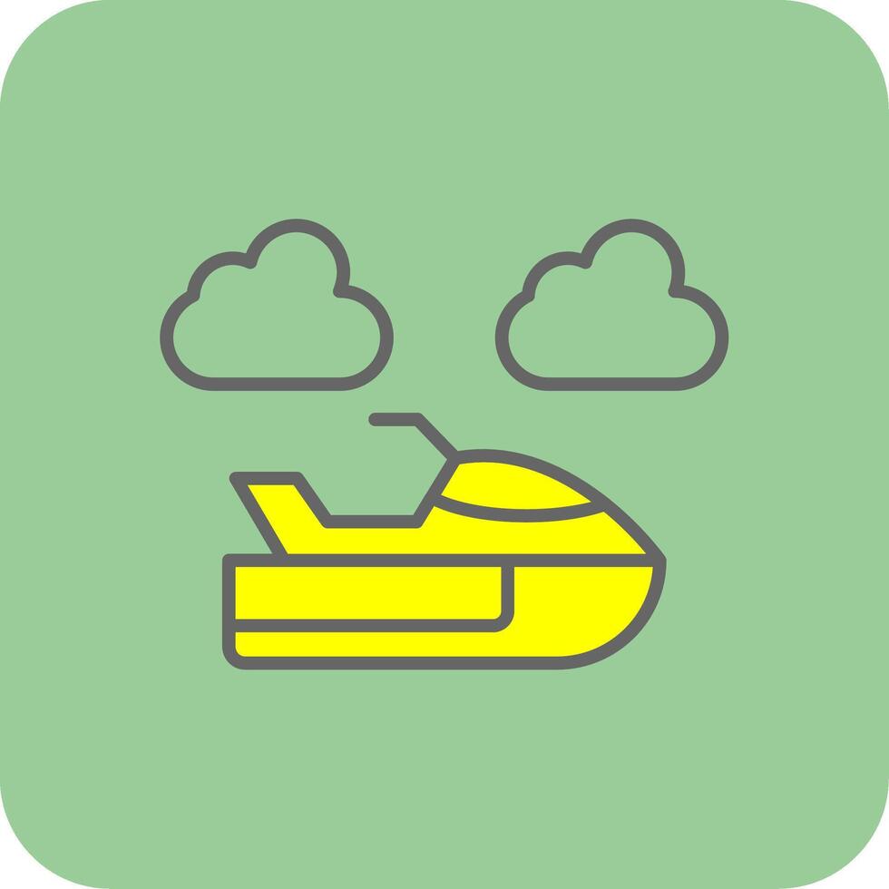 Jet Ski Filled Yellow Icon vector