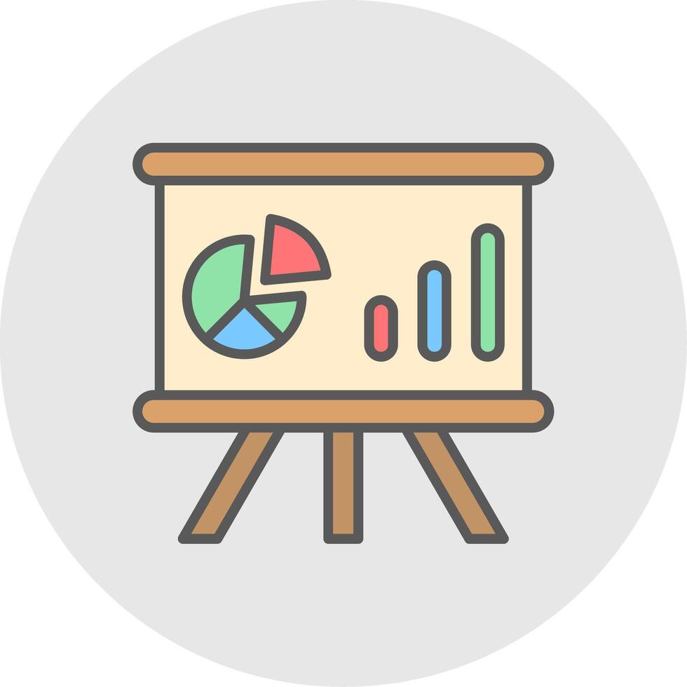 Whiteboard Line Filled Light Icon vector