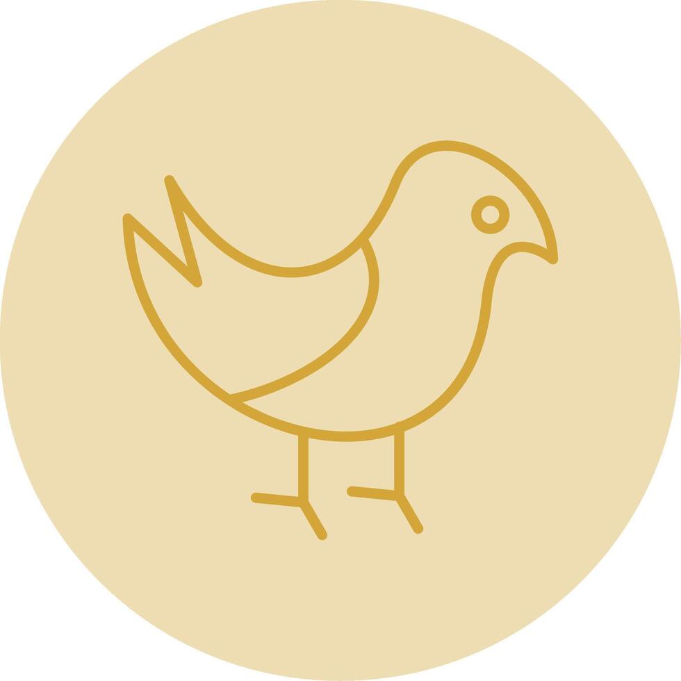 Bird Line Yellow Circle Icon vector