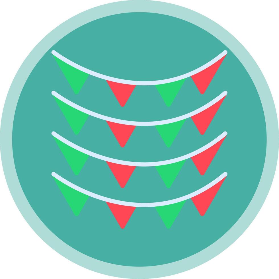 Celebration Flag Flat Multi Circle Icon vector