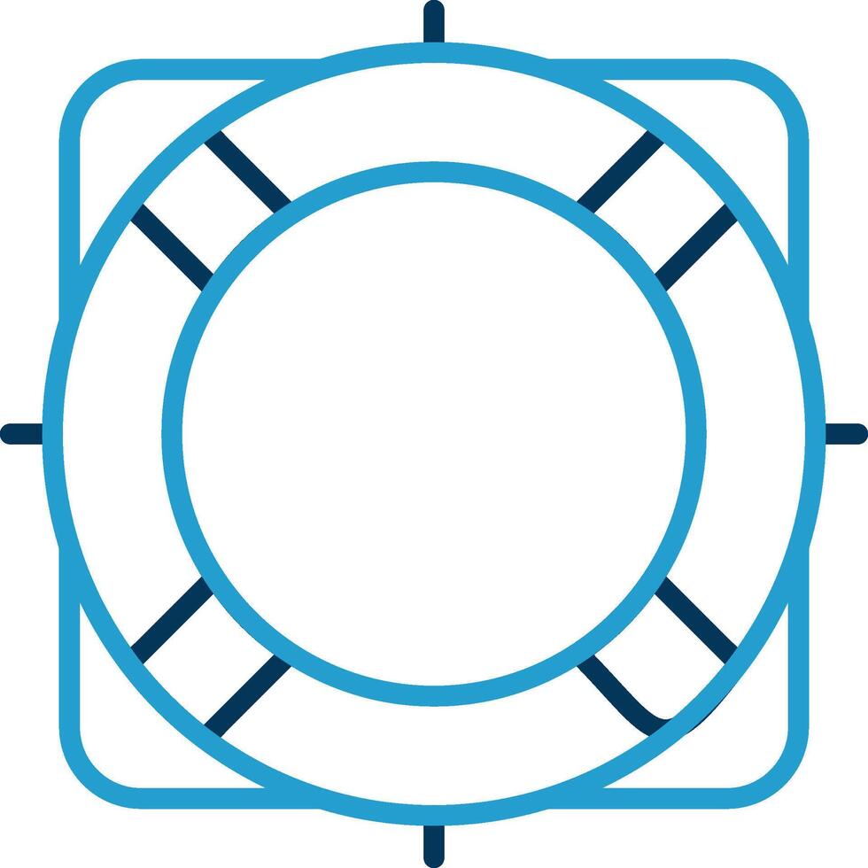 Rescue Buoy Line Blue Two Color Icon vector