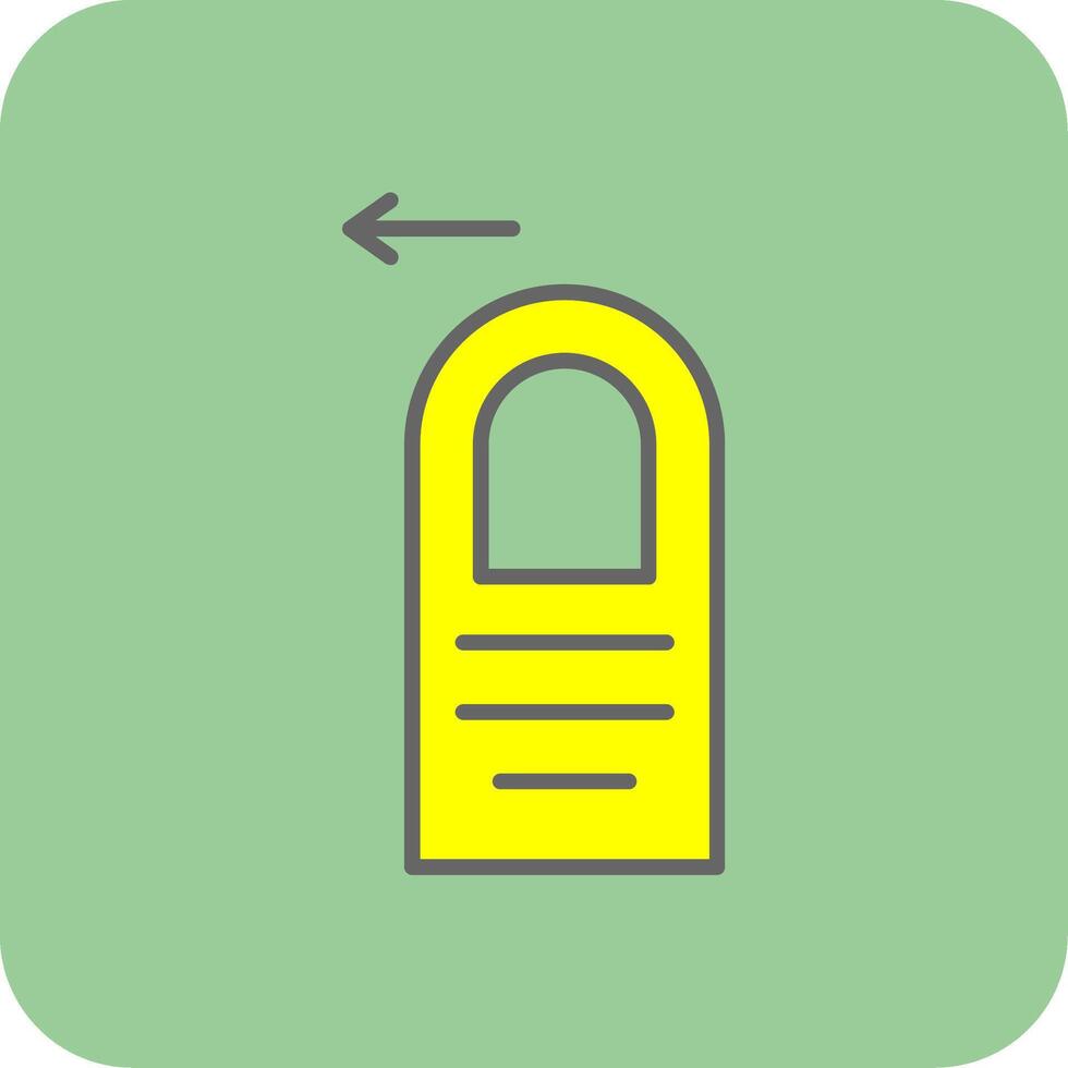 Tap Left Filled Yellow Icon vector