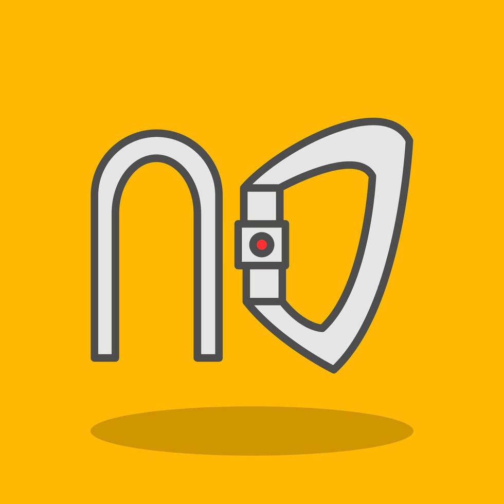 Carabiner Filled Shadow Icon vector